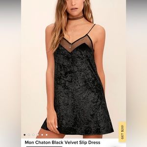Lulus velvet and sheer baby doll dress